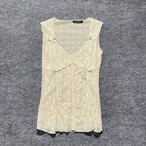 Women’s coolwear USA Cream lace top with bow details bust 24” #coquette